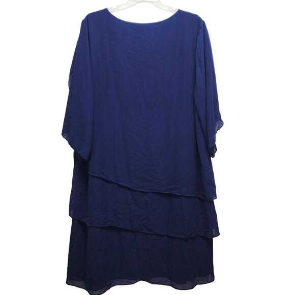 Hanna Nikole Womens Plus Size Layered Dress With Beaded Accent Size 24W - Picture 2 of 9